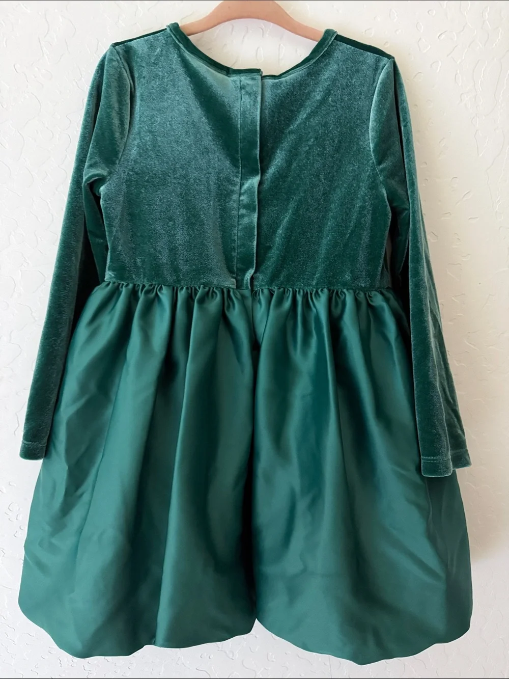 💚 Cat & Jack Emerald Green Velvet and Satin Bow Holiday Dress - Size 4T